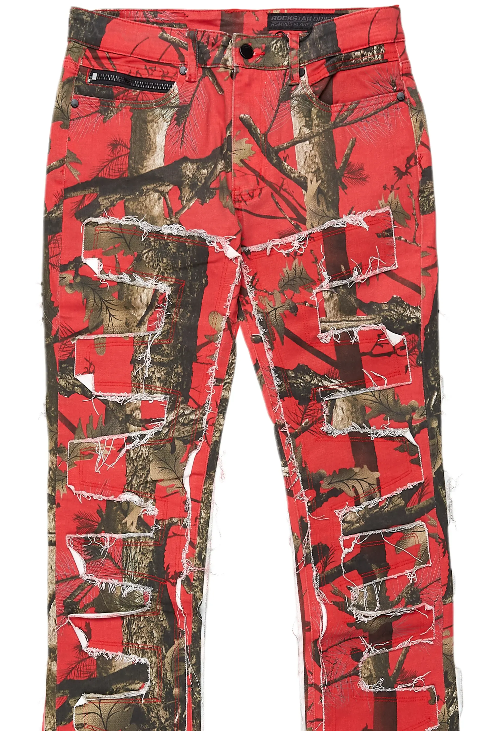 Shake Red Tree Camo Stacked Flare Jean