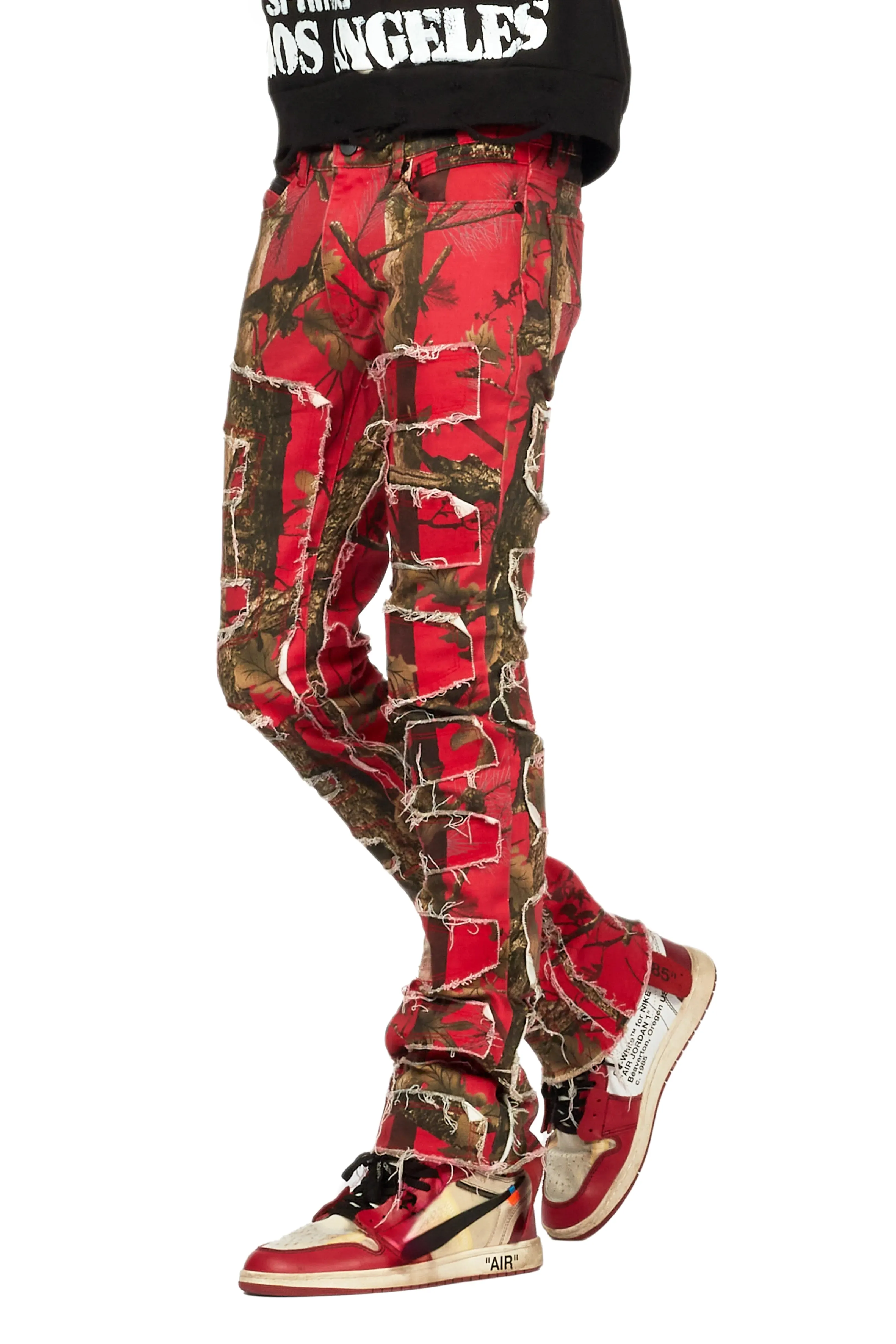 Shake Red Tree Camo Stacked Flare Jean