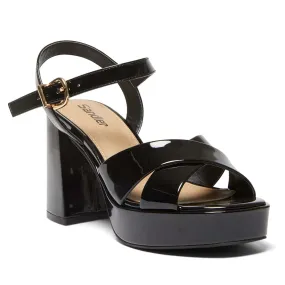 Sienna Heel in Black Patent