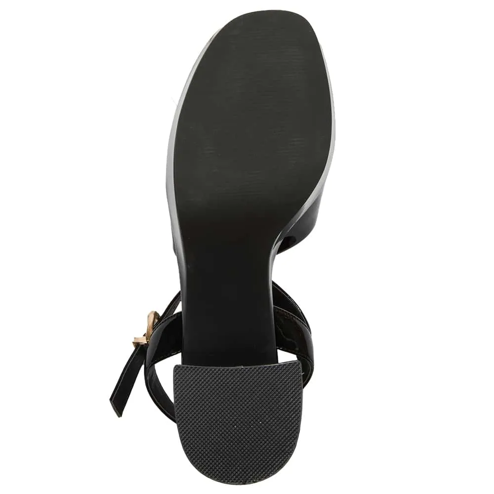 Sienna Heel in Black Patent