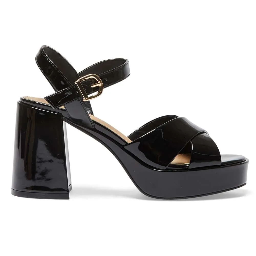 Sienna Heel in Black Patent