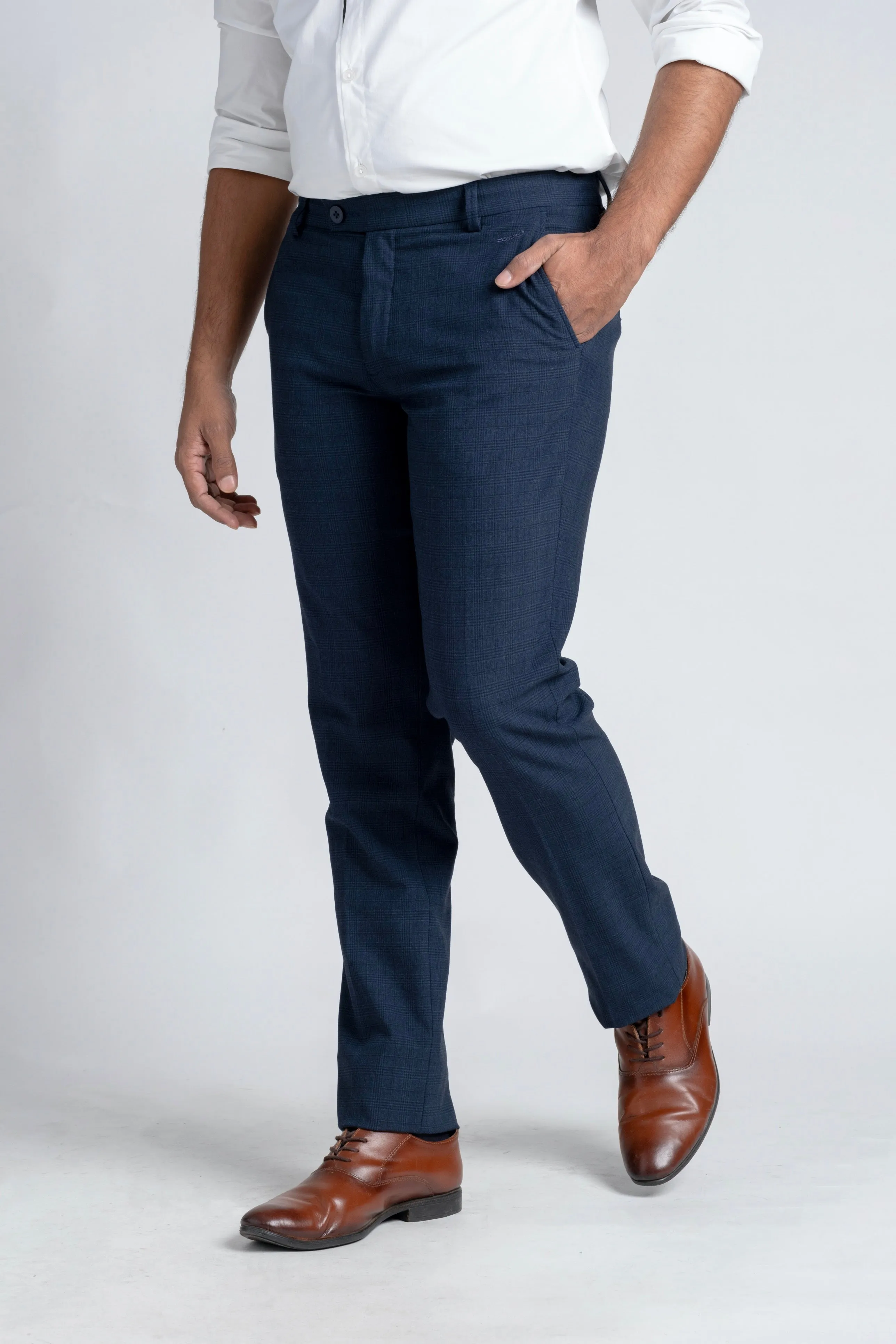 Slim Fit -Formal Trouser - Blue Depths