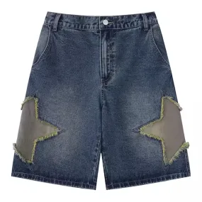 Star Patch Denim Shorts