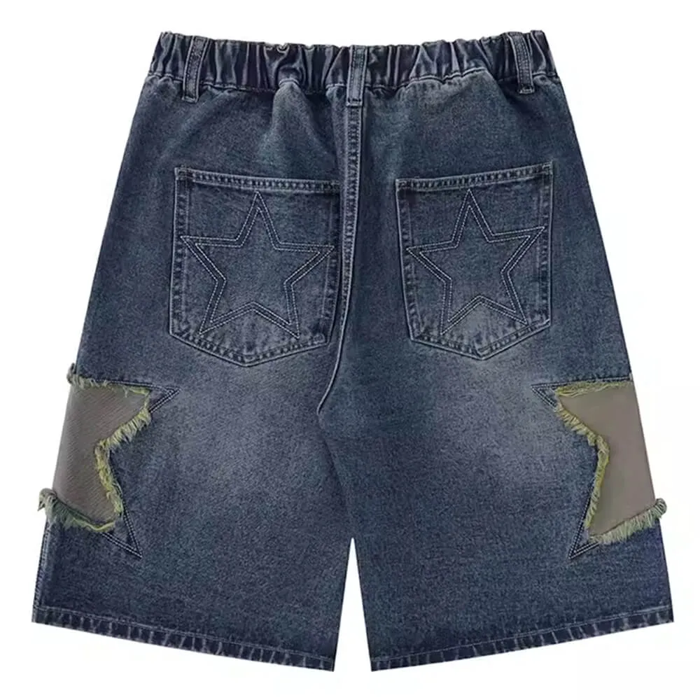 Star Patch Denim Shorts