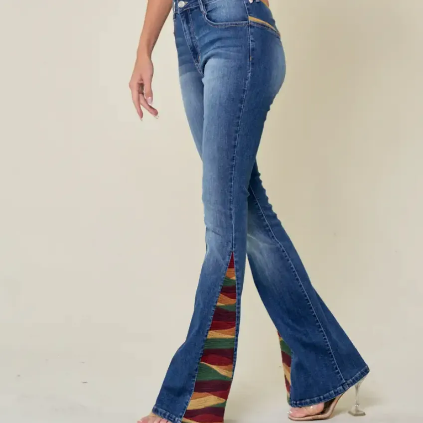 Sunrise on Sunset Blvd Embroidered Flared Jeans