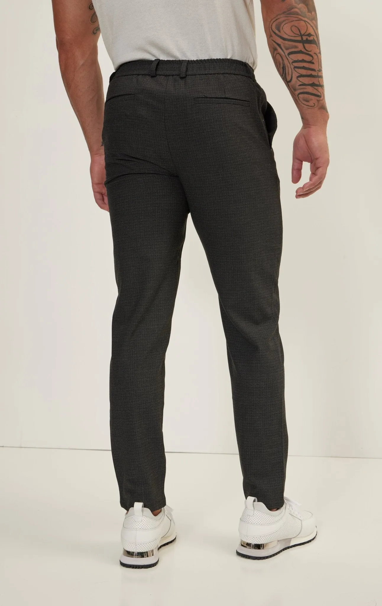 Tailored fit knit trousers - Anthracite