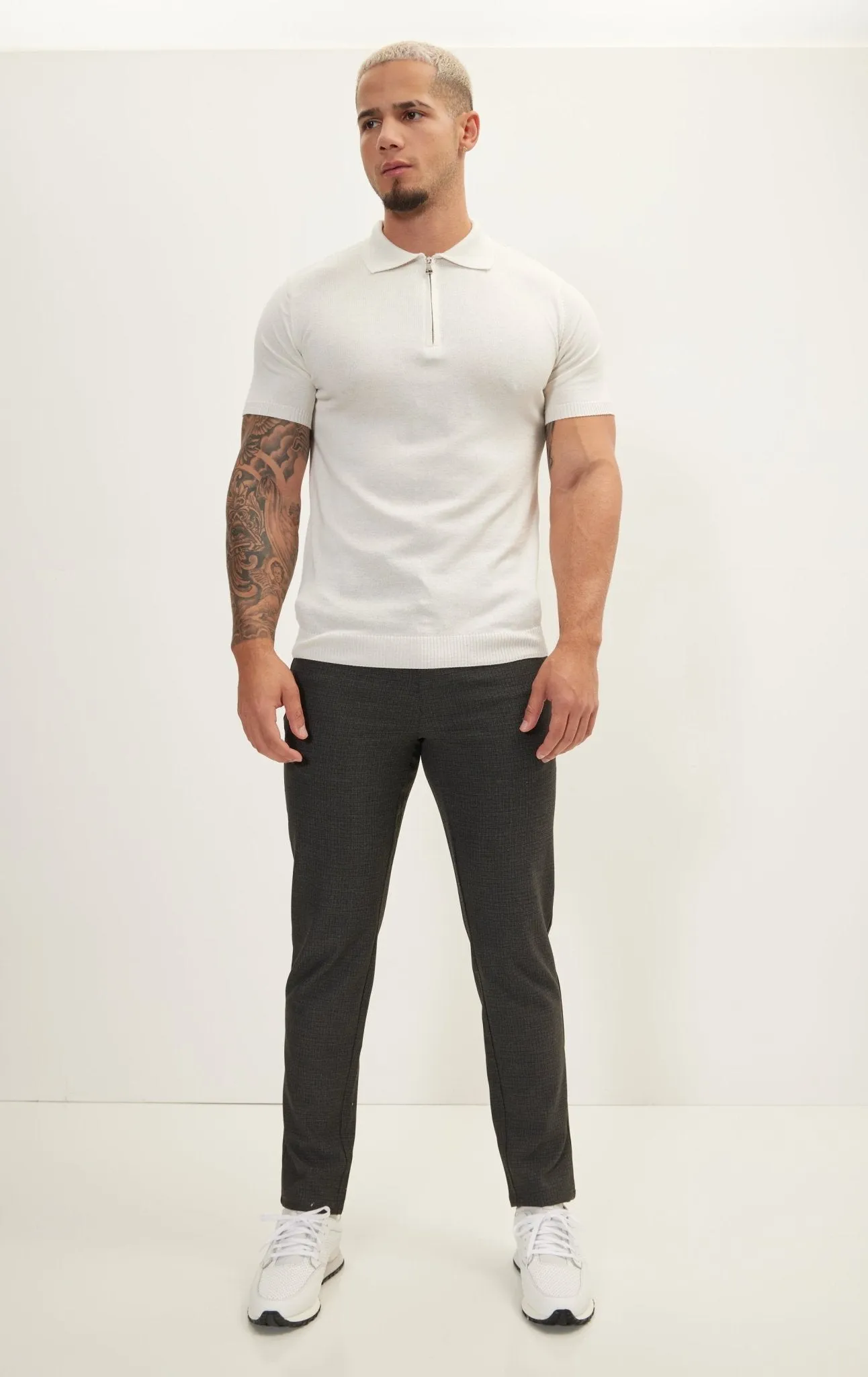 Tailored fit knit trousers - Anthracite