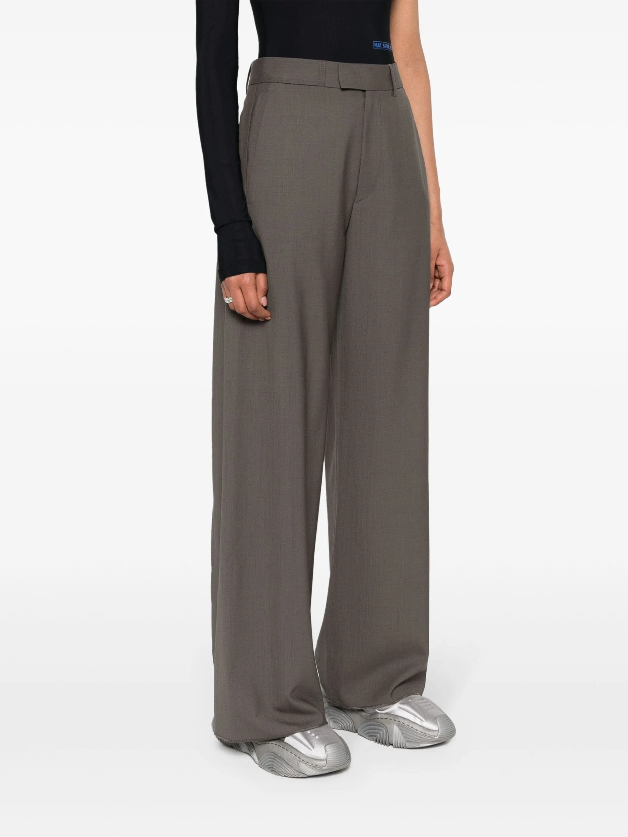 TAILORED WOOL-CANVAS TROUSERS