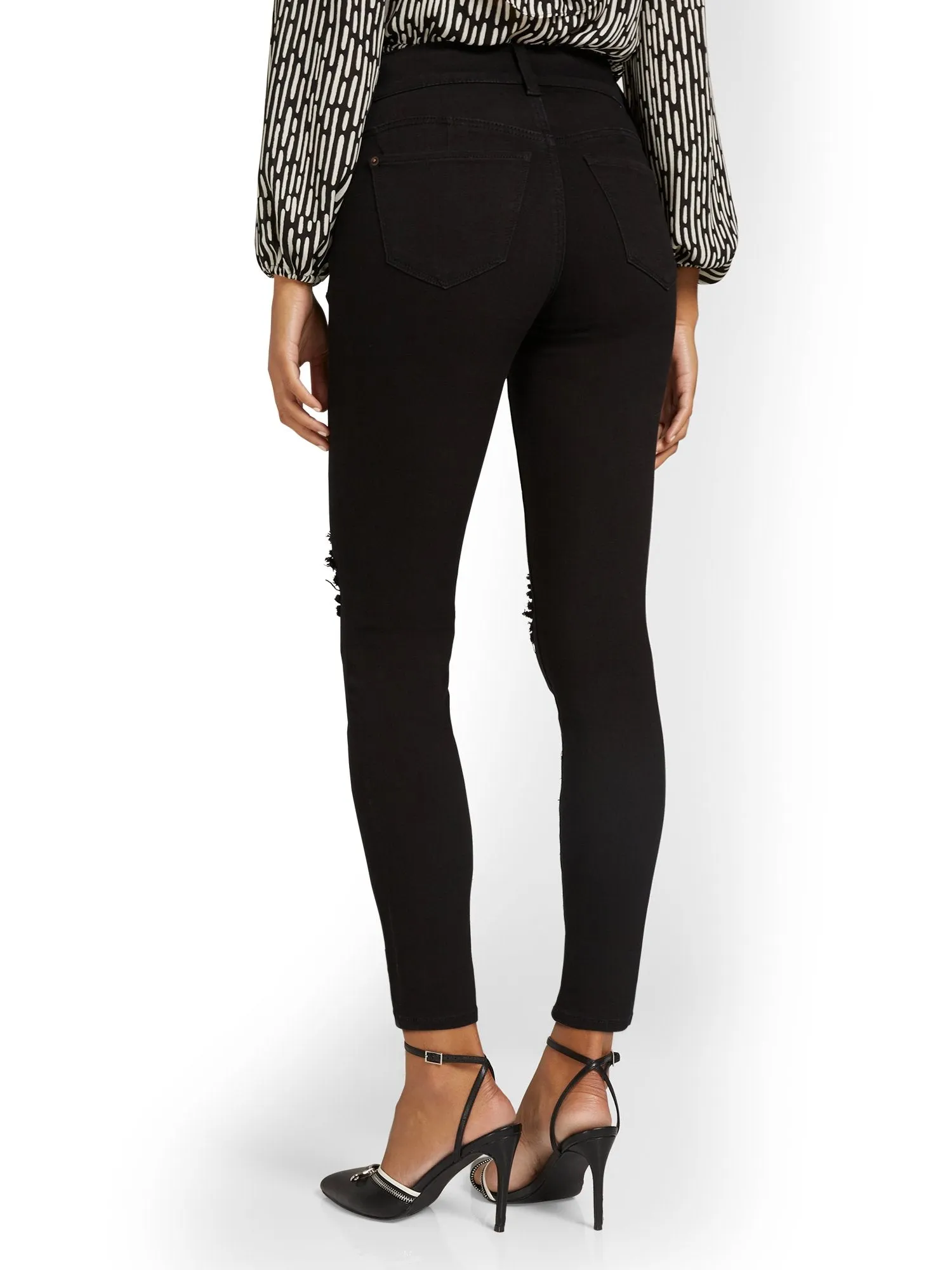 Tall Curvy High-Waisted Super-Skinny Ankle Jeans - Black