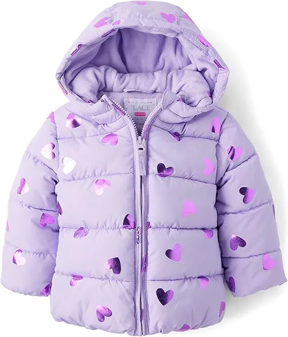 The Children's Place baby girls And Toddler Medium Weight Puffer Jacket, Wind-resistant, Water-resistant Jacket, Rose Quartz, 5T US