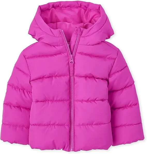 The Children's Place baby girls And Toddler Medium Weight Puffer Jacket, Wind-resistant, Water-resistant Jacket, Rose Quartz, 5T US