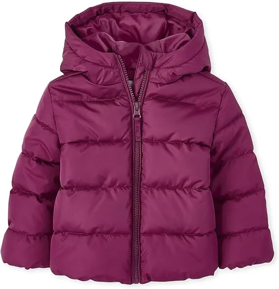 The Children's Place baby girls And Toddler Medium Weight Puffer Jacket, Wind-resistant, Water-resistant Jacket, Rose Quartz, 5T US