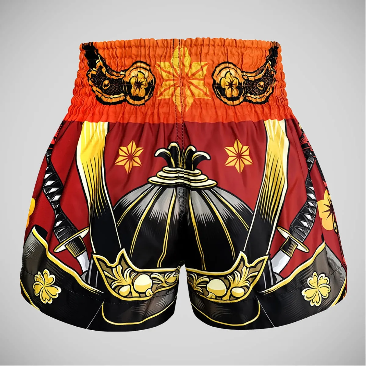 TUFF Sport MS658 Samurai Skull Muay Thai Shorts Orange/Black