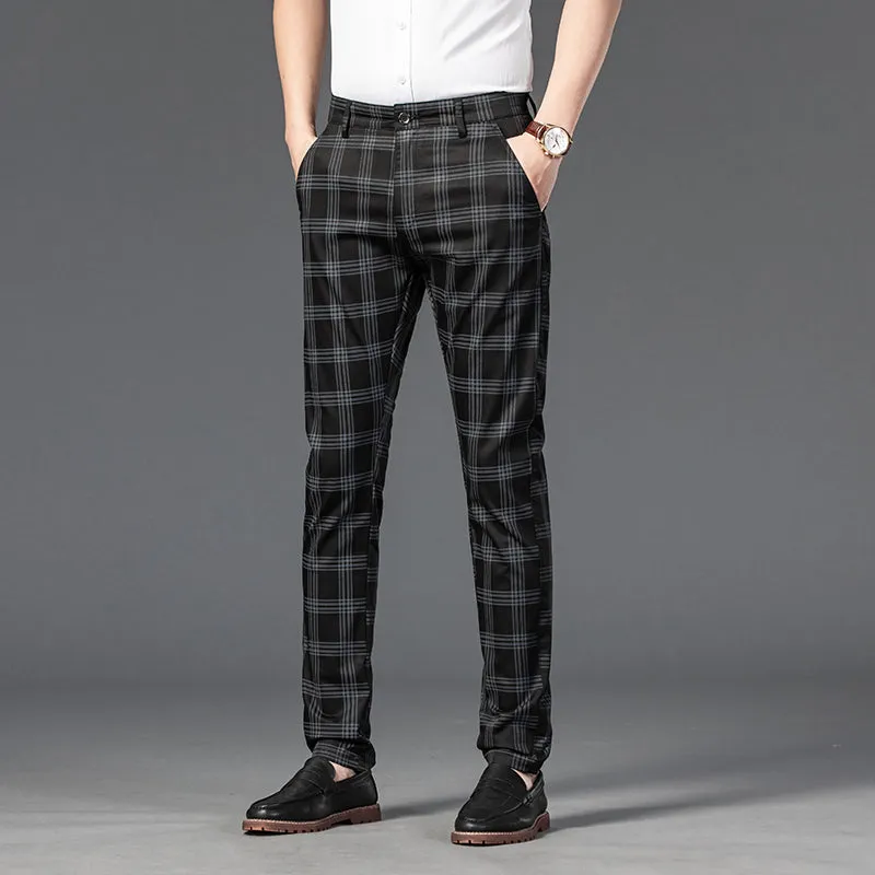 West Louis™ Brand Plaid Business-Men Style Dress Pants