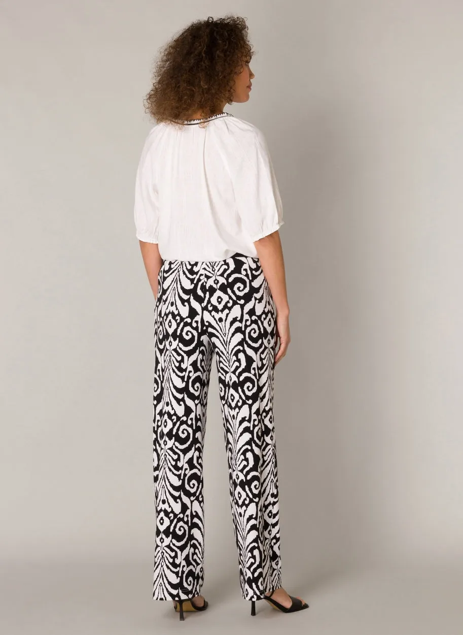 Wide leg jersey trouser