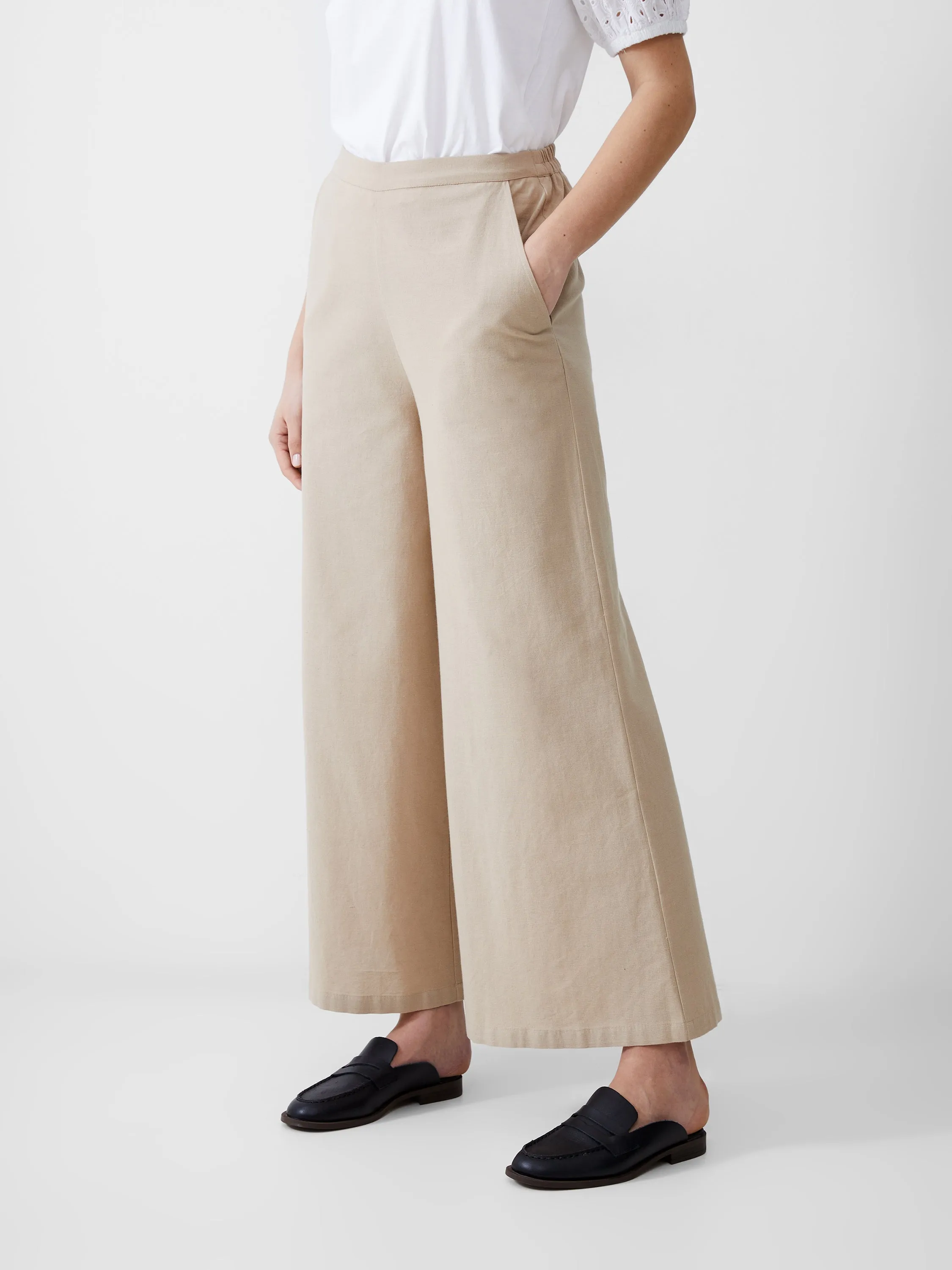 Wide Leg Linen Trousers