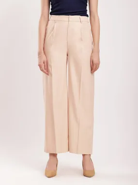 Wide Leg Trousers - Beige